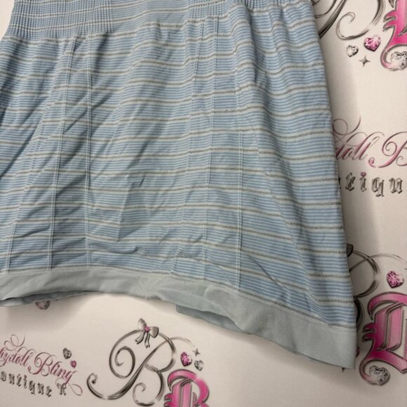 Lululemon tank top sparkly striped blue silver vintage rare stretchy racer back - Picture 9 of 9